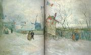 Vincent Van Gogh Street Seene in Montmartre:Le Moulin a Poivre (nn04) oil painting reproduction